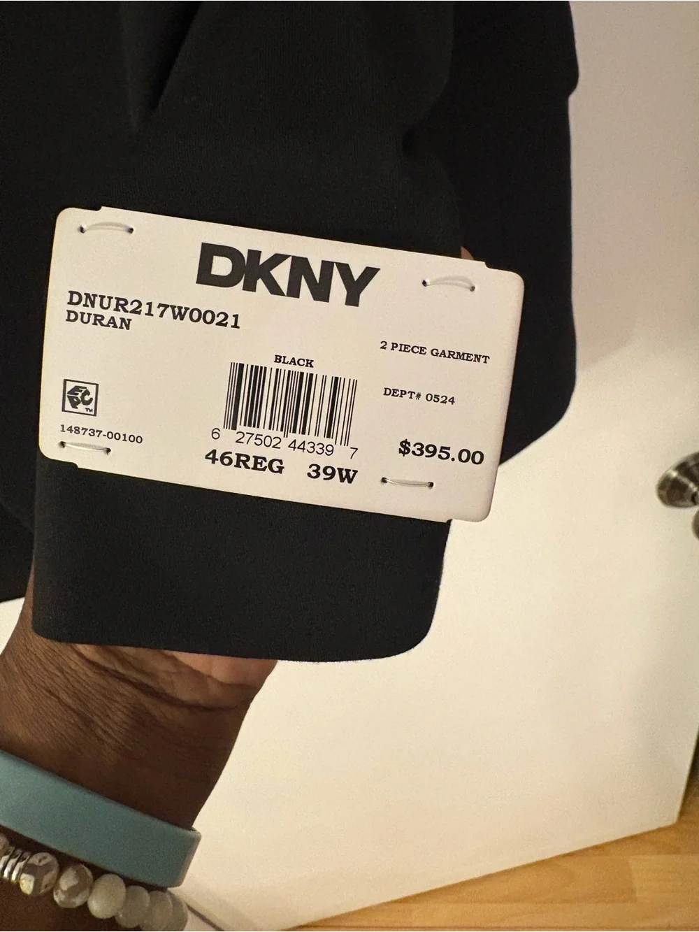 DKNY Black Men's Notch Lapel Single-Breasted Blazer